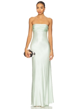 Shona Joy La Lune Strapless Ruched Bodice Maxi Dress 薄荷色R