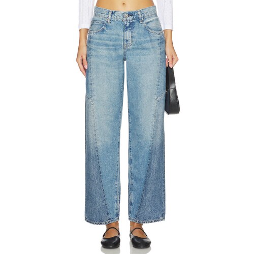 Moussy Vintage MICCO REMAKE 阔腿 蓝色 美式复古风REVOLVE小众