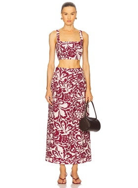 SAYLOR VIV 套装 酒红色REVOLVE小众新款