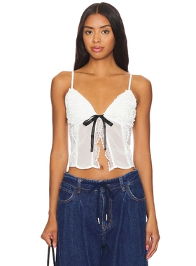 MORE TO COME MYLA 上装 白色 y2k辣妹风REVOLVE小众新款