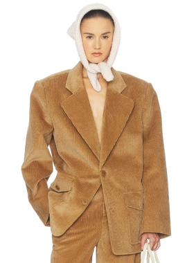 Helsa 西装外套棕色复古老钱风廓形夹克上衣REVOLVE小众新款