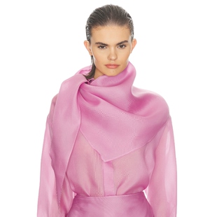 Helsa泡泡粉真丝Gazar头巾丝巾围巾多用途静奢REVOLVE 新品 春季