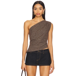 With Jean ARTHUR 上装 棕色 y2k辣妹风REVOLVE小众新款