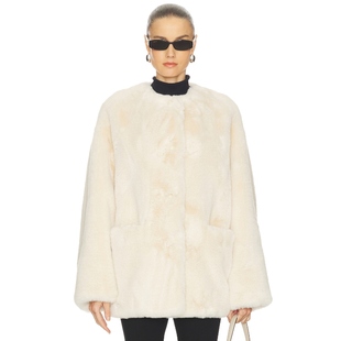 夹克 AJA 象牙白 美式 休闲风REVOLVE小众新款 Academie