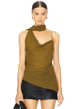 h:ours ANDERSON 上装 橄榄色 y2k辣妹风REVOLVE小众新款