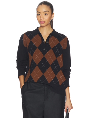 Rohe Compact Knitted Check Polo revolve小众新款 黑色