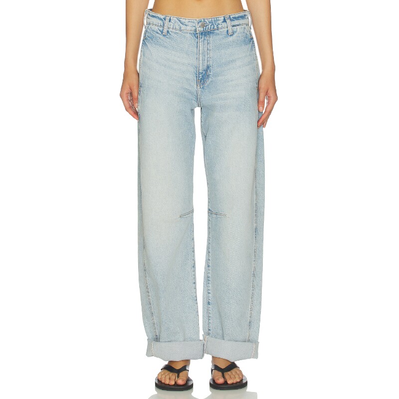 AG Jeans早秋新品浅蓝裤装卷边裤脚牛仔通勤风牛仔裤REVOLVE
