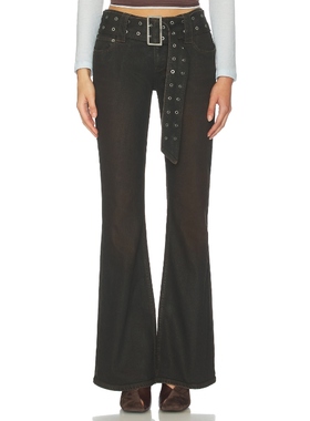 Ksubi SOHO LO BELTED FLARED 牛仔裤 棕色 美式复古风REVOLVE小