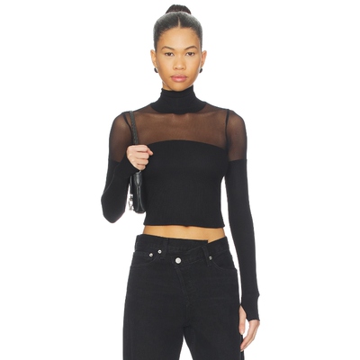 [早秋新品]Michael Lauren MARVEL长袖高领上衣黑色REVOLVE小众