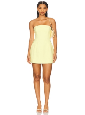 Bardot KAROLINE HOURGLASS 连衣裙女夏 柠檬色REVOLVE小众新款