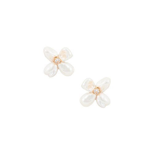 SHASHI白色耳饰甜美风早秋新品花朵耳环REVOLVE