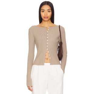 海外直邮 修身 Free 长袖 上衣REVOLVE新款 People竖纹针织开衫