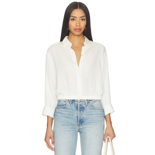 Theory Quarter Sleeve Cropped Shirt 26春夏新品 revolve小众新