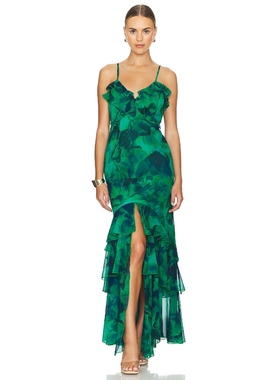 [冬季新品]Runaway The Label 长裙绿色辣妹风REVOLVE小众