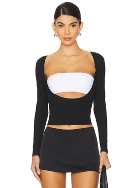 ALL THE WAYS ROCCO 上装长袖上衣 黑色y2k辣妹风REVOLVE小众新款