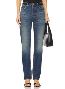 [冬季新品]GRLFRND WALKER美式风深蓝色直筒牛仔裤REVOLVE