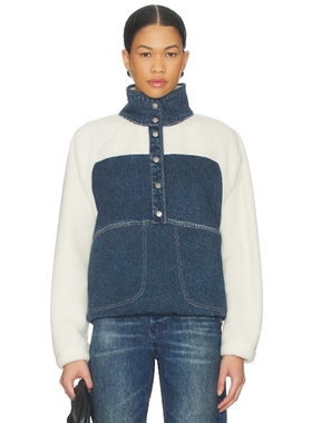 Rag & Bone MIRAMAR 羊羔绒套头衫 蓝色 美式休闲风REVOLVE小众新