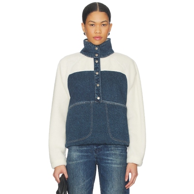 Rag & Bone MIRAMAR 羊羔绒套头衫 蓝色 美式休闲风REVOLVE小众新