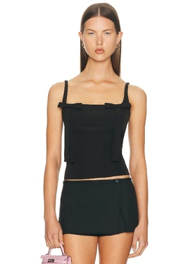 Sandy Liang AMELIE 上装 黑色 y2k辣妹风REVOLVE小众新款