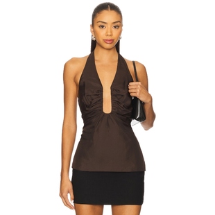 巧克力色REVOLVE小众新款 MISHA 上装 ALUSIA THE