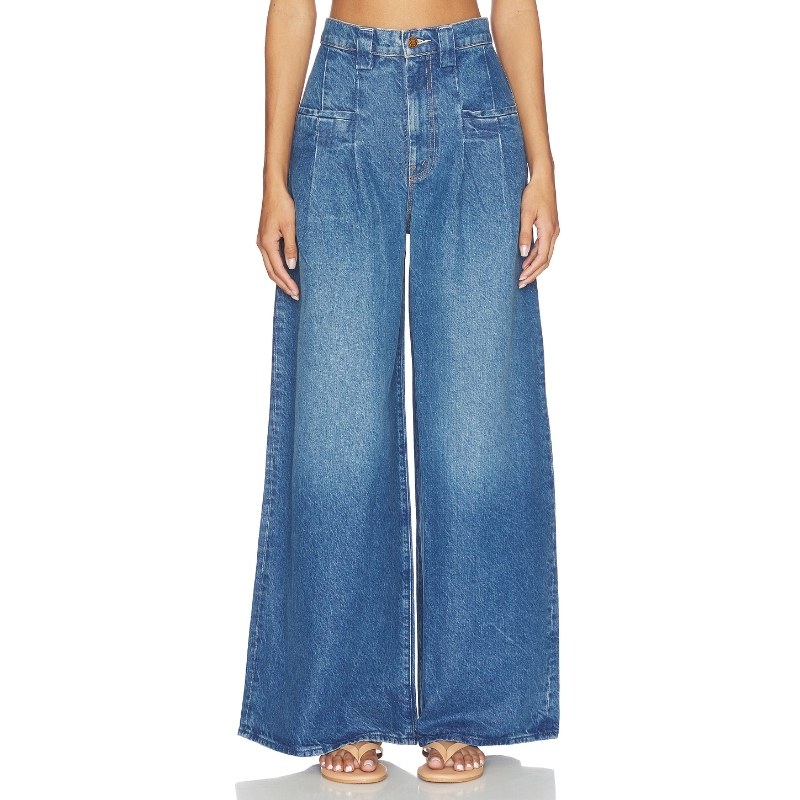 MOTHER DOUBLE PREP 阔腿 藏青色 美式复古风REVOLVE小众新款