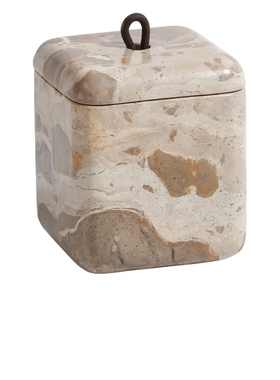 The Favorites MARBLE LIDDED VANITY JAR 带大理石盖的梳妆罐  r