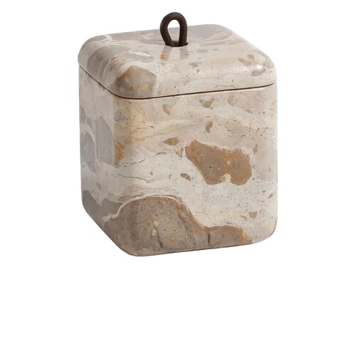 The Favorites MARBLE LIDDED VANITY JAR 带大理石盖的梳妆罐  r