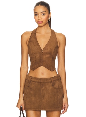 Nakedvice STATEN 上装 棕色 y2k辣妹风REVOLVE小众新款