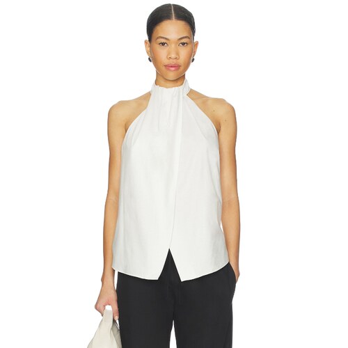 St. Agni Oxford Halter Tie Back Top 白色REVOLVE小众新款