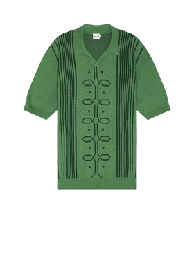 [冬季新品]Bound复古风绿色提花针织上衣REVOLVE