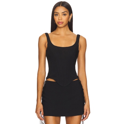 Amanda Uprichard RYLAND 上装 黑色REVOLVE小众新款