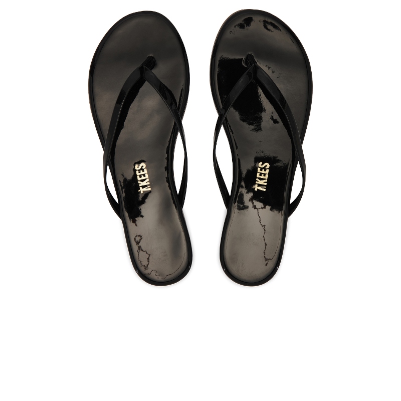 TKEES 人字拖鞋黑色女款平底沙滩鞋休闲简约凉鞋REVOLVE