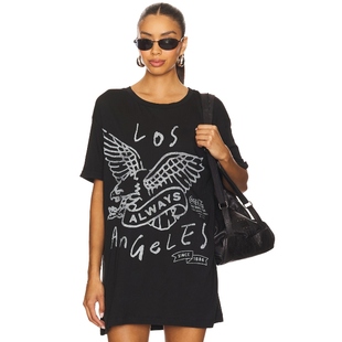 The 内搭 Laundry Room图案T恤黑色辣妹风中长款 REVOLVE 短袖 冬季