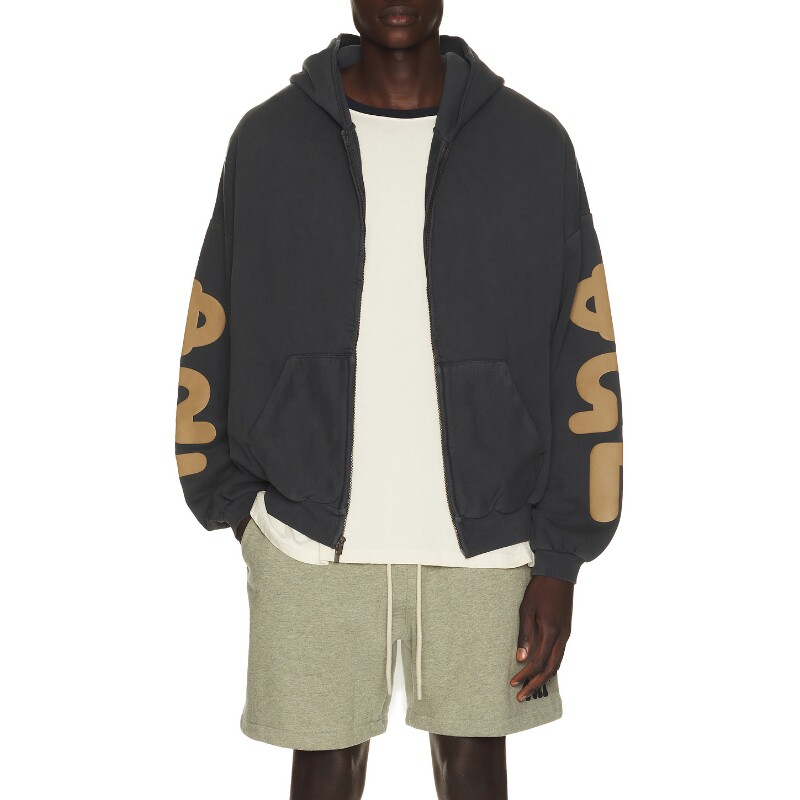 Fear of God ESSENTIALS黑色卫衣字母印花宽松上衣新品REVOLVE