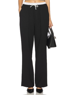 4th & Reckless 撞色双腰头阔腿长裤美式休闲风REVOLVE