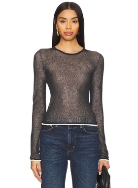 [冬季新品]EAVES 修身辣妹上装 黑色轻薄针织上衣REVOLVE小众