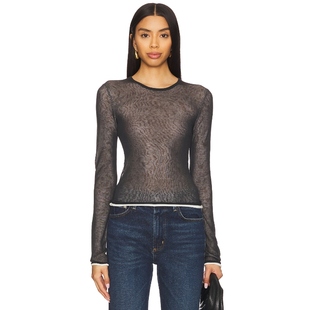 冬季 辣妹上装 新品 修身 黑色轻薄针织上衣REVOLVE小众 EAVES