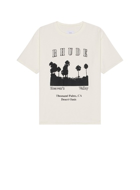 [冬季内搭]Rhude THOUSAND PALMS T恤 白色REVOLVE小众新款
