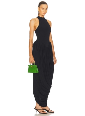 [新品]Helsa  黑色连衣裙静奢风老钱风设计感不规则长裙REVOLVE