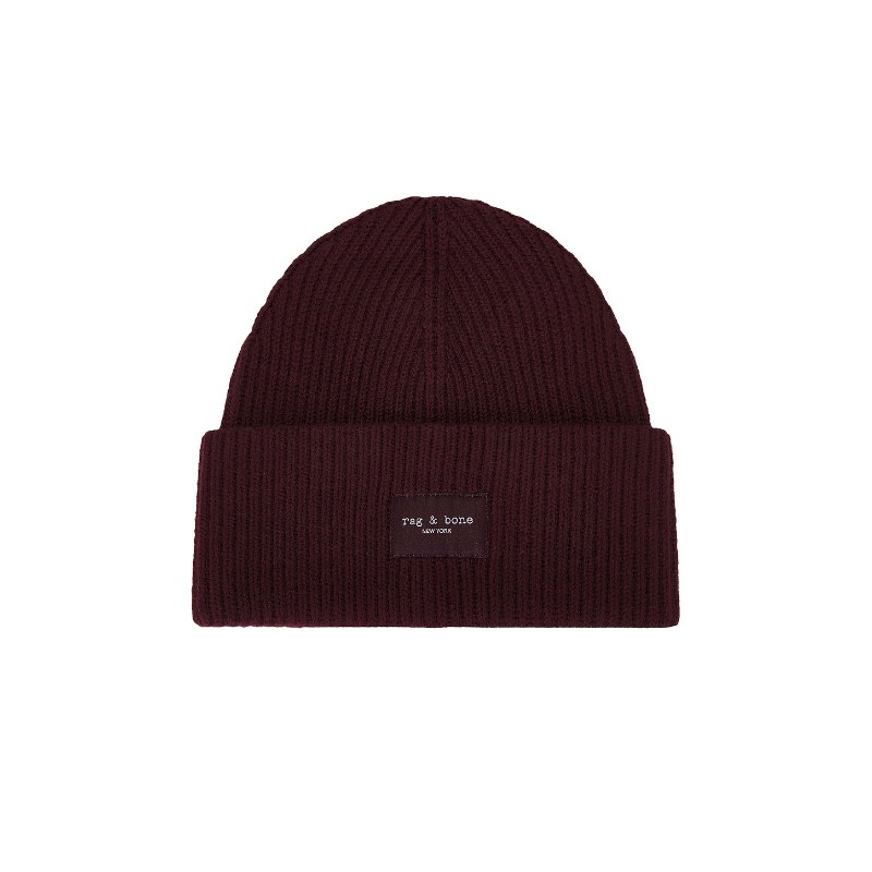 Rag & Bone BLAKE 针织毛线帽 酒红色REVOLVE小众新款