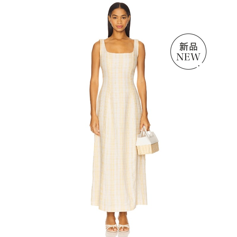 FAITHFULL THE BRAND LENISE 中长款连衣裙女夏 象牙白REVOLVE新