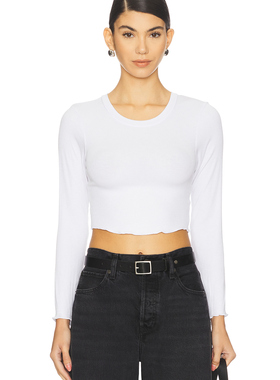 LNA ARYA CROPPED LONG SLEEVE 上装 休闲时尚潮流REVOLVE  白色