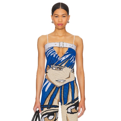 1XBLUE 吊带上衣性感千禧y2k辣妹动漫人像背心休闲上装REVOLVE