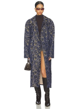 Milkwhite 大衣 藏青色 老钱风REVOLVE小众新款