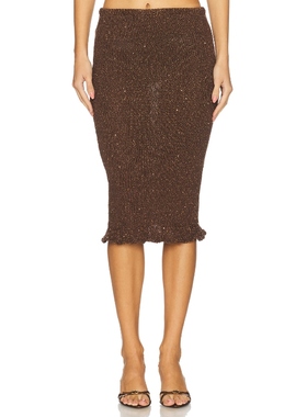ASTA RESORT MICHAELA 半身裙 巧克力色REVOLVE小众新款