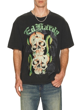 Ed Hardy 埃德哈迪 SKULL SNAKES TEE恤 黑色REVOLVE小众新款