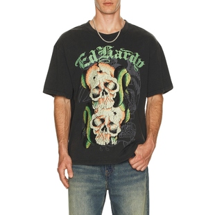 SKULL 埃德哈迪 SNAKES TEE恤 黑色REVOLVE小众新款 Hardy