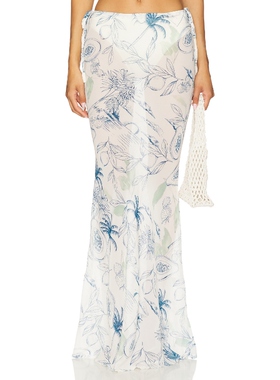 SNDYS ST. IVES 半身裙 白色，蓝色REVOLVE小众