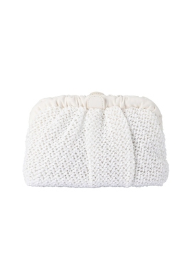 [ olga berg Amalia Petite Gathered Clutch白色REVOLVE