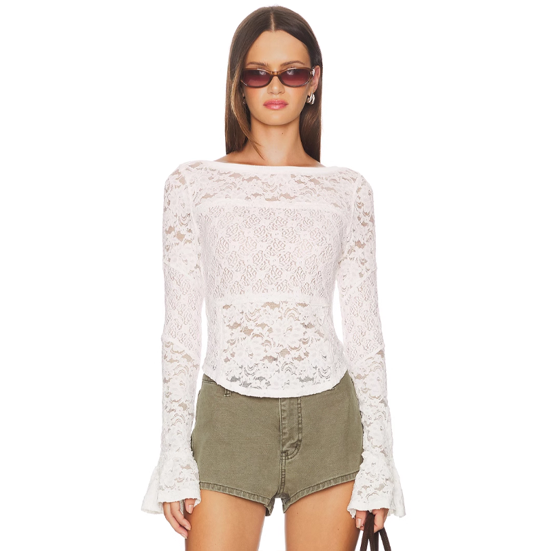 【海外直邮】Free People 蕾丝长袖内搭上衣修身显瘦上装REVOLVE